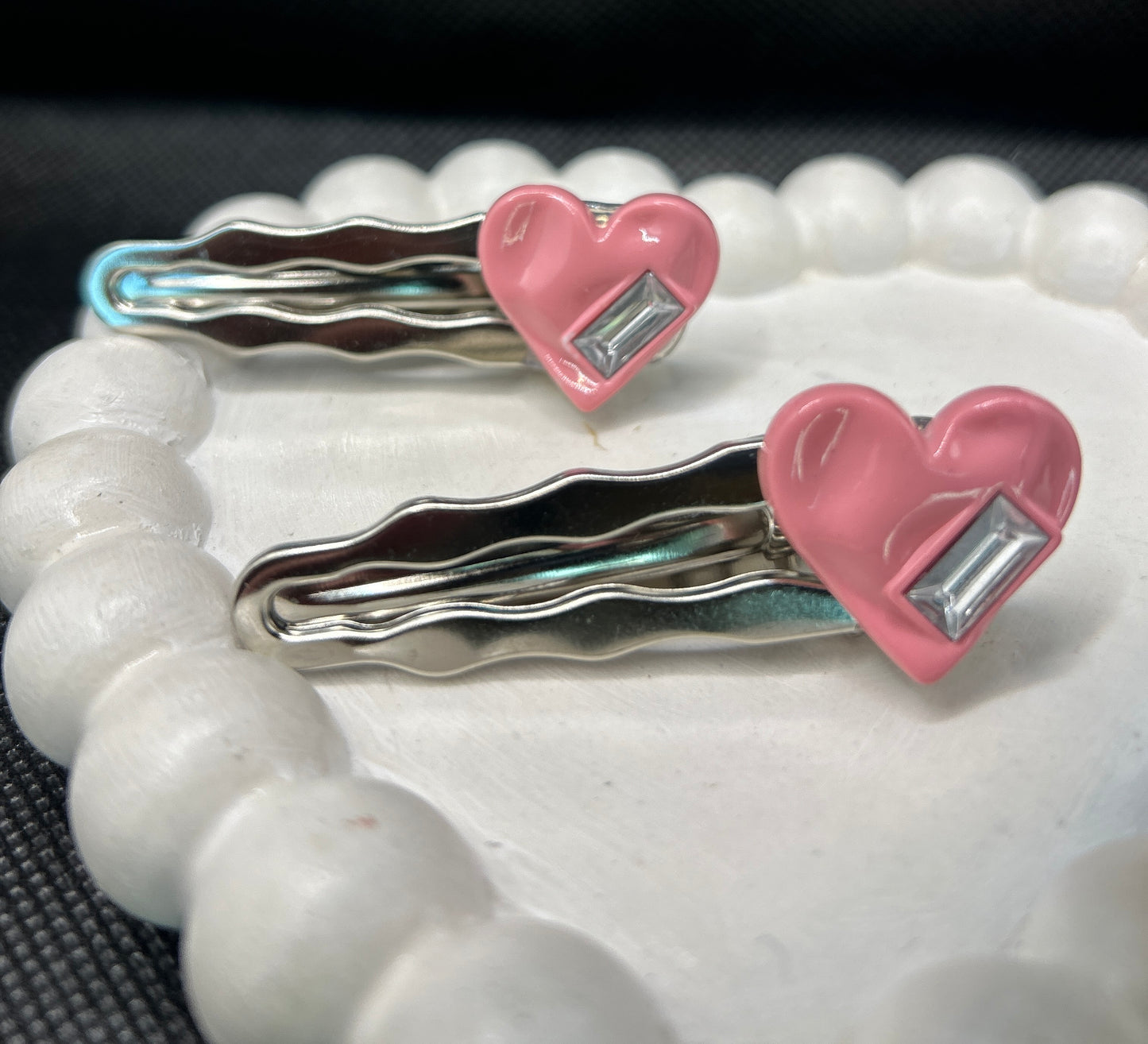 Metal wave Heart shape Hair pin